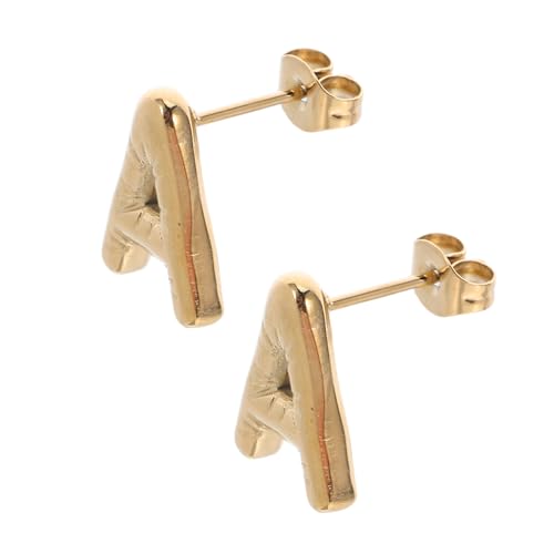 BESPORTBLE Minimalistische Buchstaben Ohrstecker Damen Initialen Schmuck Glatte Oberfläche Komfortable Hautfreundliche Alphabet Ohrstecker Für Alltag Und Party von BESPORTBLE