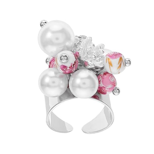 BESPORTBLE Offene Ringe Für Frauen Minimalistische Zierliche Ringe Mit Glasperlen Und Kunstperlen Trendiger Schmuck Für Daumen Und Finger Für Verlobung Hochzeit Und Alltag von BESPORTBLE