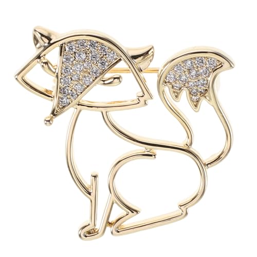 BESPORTBLE Modische Hohlfuchs-brosche aus Kupfer mit Strass Eleganter Einzigartiger Schalclip für Damen Vielseitiger Schmuck für Pullover Mäntel Schals und Jacken Robustes Accessoire gegen von BESPORTBLE
