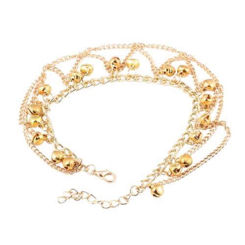 BESPORTBLE Modische Verstellbare Fußkette mit Glocken und Boho wellen tasseln Langlebige Legierte Knöchelspange für Damen Vielseitiger Schmuck für Strand Urlaub und Alltag von BESPORTBLE