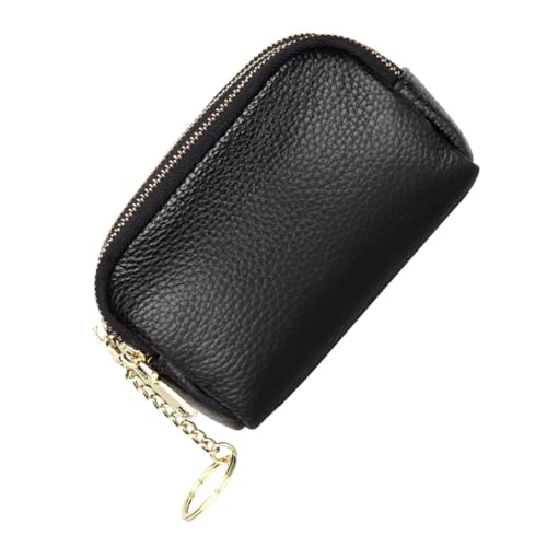 BESPORTBLE Kleines Münztäschchen Aus Rindsleder Mit Reißverschluss Damengeldbörse Tragbares Wechselgeldfach Lederbörse Mit Fächern Für Kleingeld Und Alltagsgegenstände von BESPORTBLE