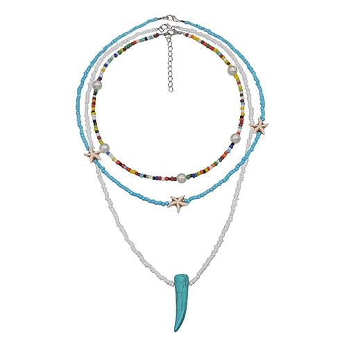 BESPORTBLE Multi Layered Farbige Perlenkette für Damen Exotischer Boho Clavicle Chain Perfektes für Frauen für Besondere Anlässe von BESPORTBLE