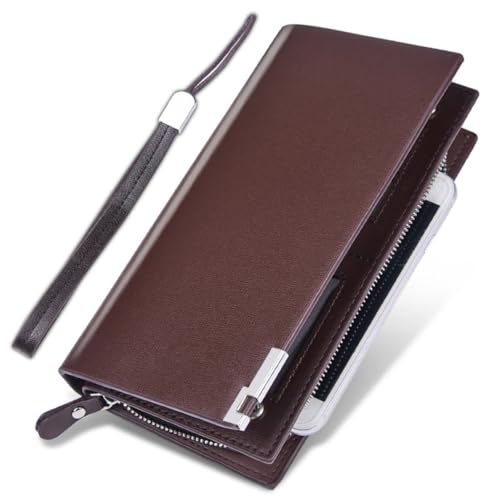 BESPORTBLE Multifunktionale Herren Brieftasche Mit Langem Reißverschluss Große Kapazität Geldbeutel Für Männer Praktische Aufbewahrungstasche Kaffee Farbe Für Alltag Und Reisen von BESPORTBLE