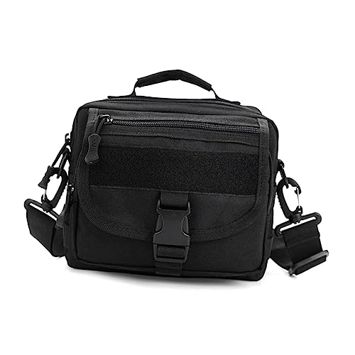 BESPORTBLE Outdoor Umhängetasche Schwarz Klein Multifunktionstasche Aus Nylon Mit Reißverschlüssen Verstellbarer Schultergurt Für Herren Damen Mit Netztasche Für Handy Snacks Für von BESPORTBLE