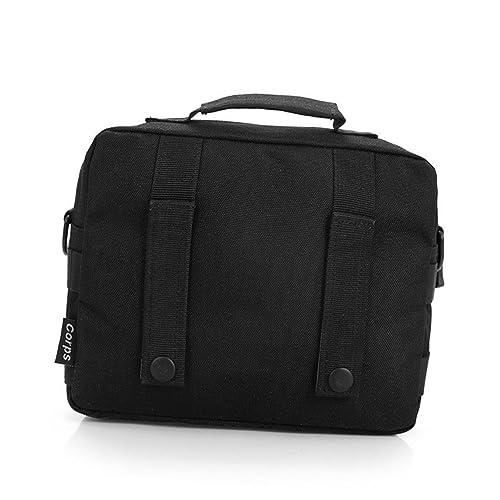 BESPORTBLE Kleine Umhängetasche Schwarz Aus Robustem Nylon Und Hartplastik Mit Reißverschlüssen Und Netztasche Als Handtasche Oder Crossbody Messenger Bag Geeignet Für Männer Und Frauen von BESPORTBLE