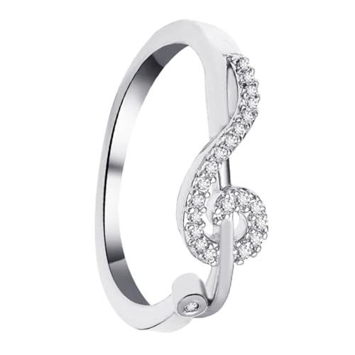 BESPORTBLE Musiknoten ring Damenring mit Funkelndem Zirkonia Minimalistisches Design Modischer Fingerschmuck für Frauen Kreativer Alloy Schmuck Stilvolle Persönliche Accessoire von BESPORTBLE