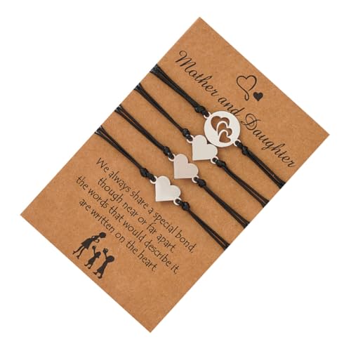BESPORTBLE Mutter Tochter Armband Set Geflochtene Herzarmbänder für Mutter und Junge Mädchen für Muttertag Inspirierender Karte Schwarz BESPORTBLE Mutter Tochter Armband Set Geflochtene Herzarmbänder für Mutter und Junge Mädchen für Muttertag Inspirierender Karte Schwarz von BESPORTBLE