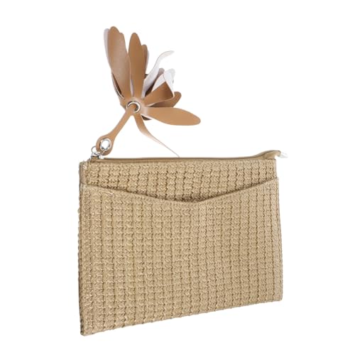 BESPORTBLE Nachahmung Stroh Zeug Brieftasche Für Frauen Geldbörse Reißverschluss Geldbörse Damen Clutch Hand Geldbörse von BESPORTBLE