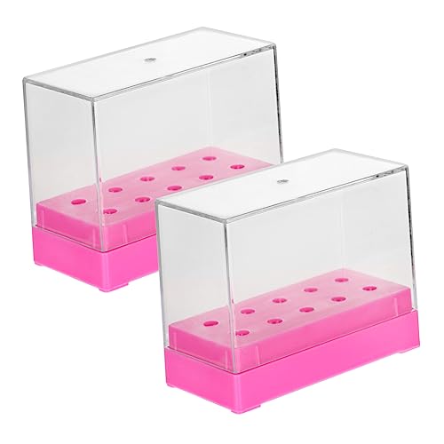 BESPORTBLE Nagelbohrer Halter Organizer 2 Stück Transparent für und Haushalt mit Fächern Staubdicht von BESPORTBLE