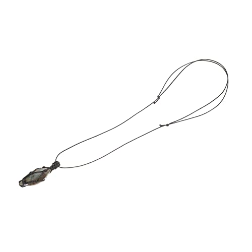 BESPORTBLE Halskette mit Labradorit Steinanhänger Handgefertigt Natürliche Retro Design für Männer und Frauen von BESPORTBLE