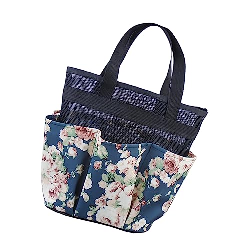 BESPORTBLE Netz-badetasche Faltbarer Badekorb Tragbar Kosmetiktasche Modische Aufbewahrungstasche Für Dusche Marineblau Atmungsaktiv Langlebig Praktisch Für Shampoo Gesichtspflege Handtücher von BESPORTBLE