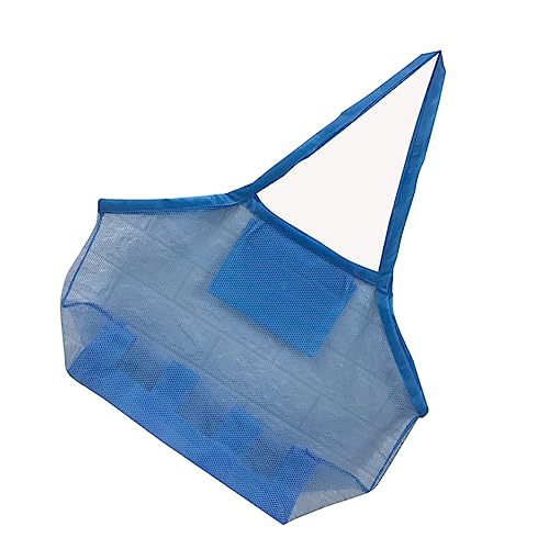 BESPORTBLE Netztasche Für Junge Mädchen Spielzeug Strandtaschenbehälter Tragbare Aufbewahrungstasche Blau Zum Sammeln Von Muscheln Und Aufbewahren Von Spielsachen Für Strand Schwimmen von BESPORTBLE
