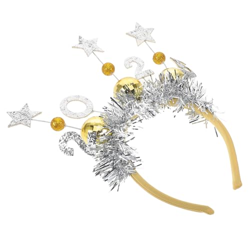 BESPORTBLE Neujahrs Stirnband Mit Tiara Und Glitzerstern Für Silvester Party Haarreifen Zubehör Für Weihnachtsfeiern Requisiten Für Year Fotos Kopfbedeckung Für Festivals von BESPORTBLE