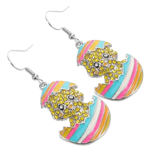 BESPORTBLE Niedliche Frühlings Ohrringe Ostern mit Buntem Ei und Küken Design Leichte Emaillierte Legierung Langlebig und Tragbar für Festliche Partys und Urlaubsfeiern von BESPORTBLE