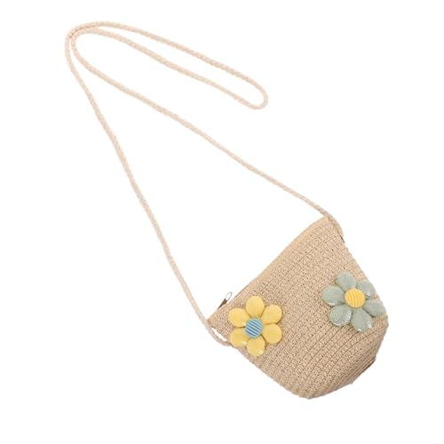 BESPORTBLE Woven Straw Mini Handbag for Girls Lightweight Shoulder Bag for Kids Small Travel Purse and Easy to Clean Carry Bag von BESPORTBLE