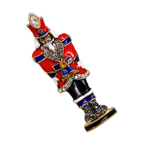 BESPORTBLE Niedliche Nutcracker Soldaten Brosche Langlebiger Zinklegierung Dekorative Anstecknadel mit Süßem Cartoon Design Vielseitiges Accessoire für Kleidung und Hüte Tragbar und Elegant von BESPORTBLE