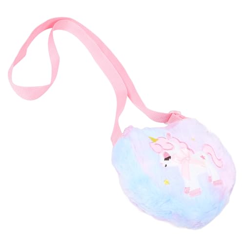 BESPORTBLE Niedliche Umhängetasche Für Kleine Plüsch Handtasche Mit Geldbörse Farbenfrohe Umhängetasche Strapazierfähige Plüschige Kindertasche von BESPORTBLE