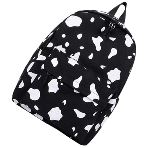 BESPORTBLE Niedlicher Canvas Rucksack mit Kuhmuster Verstellbare Träger Große Kapazität Waschbar und Reißfest als Schul Shoppingrucksack für Damen und Herren von BESPORTBLE