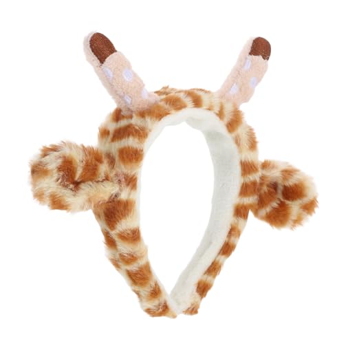 BESPORTBLE Niedliches Cartoon Giraffen Stirnband aus Weichem Plüsch Komfortables Tier Kostüm Party Haarreif Charmantes Accessoire für Festivals und Feierlichkeiten von BESPORTBLE