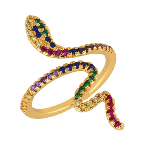 BESPORTBLE Offener Schlangenring Damen Verstellbar Retro Schmuck Modisch Elegant für Party und Alltag Geschenkidee von BESPORTBLE