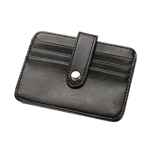 BESPORTBLE PU Geldbörse Herren Klein Kartenetui Portemonnaie mit Münzfach Kompakt Schwarz für Büro Alltag von BESPORTBLE