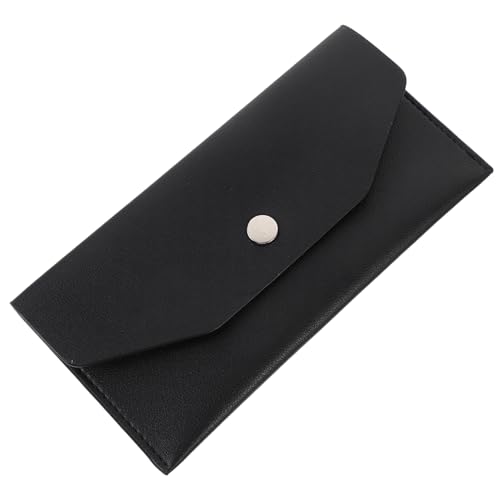 BESPORTBLE PU Geldbörse mit Wiederverwendbaren Budget Umschlägen und Trennwänden für Damen Schwarzes Umschlag Wallet mit Fächern und Aufklebern Praktisch für Organisation von Bargeld und von BESPORTBLE