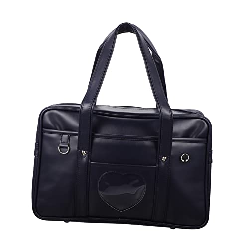 BESPORTBLE PU Handtasche für Schule Freizeit Unisex Schultertasche Wasserdichtem PU mit Schnallendesign für Schule Einkauf Leicht Tragbar von BESPORTBLE
