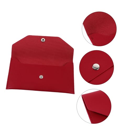 BESPORTBLE PU Visitenkartenetui Business Kartenhalter Großes Fassungsvermögen Multifunktional Brieftasche für Büro Reise Damen Herren Weinrot von BESPORTBLE