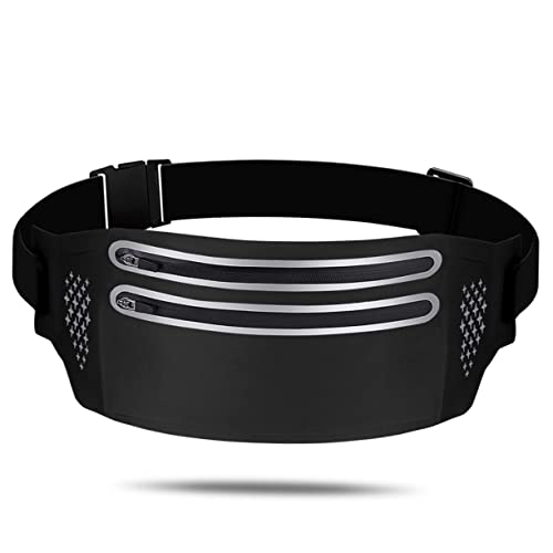BESPORTBLE Doppelreißverschlusstasche Hüfttasche Tasche Für Telefone Hüfttasche Für Damen Telefon-Aufbewahrungstasche Für Sport Laufen Schwarz von BESPORTBLE