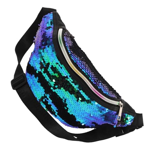 BESPORTBLE Pailletten Bauchtasche für Damen und Mädchen Schimmernde Mermaid Waist Bag in Grün schwarz Leichte Outdoor Hüfttasche mit Großem Fassungsvermögen Modische Crossbody Tasche für von BESPORTBLE