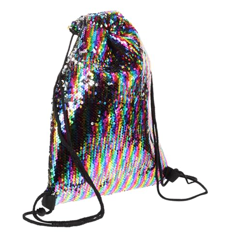 BESPORTBLE Pailletten Beutel Mit Kordelzug Stoffbeutel Mit Pailletten-Design Turnbeutel Mit Kordelzug Für Einkaufen Und Camping von BESPORTBLE