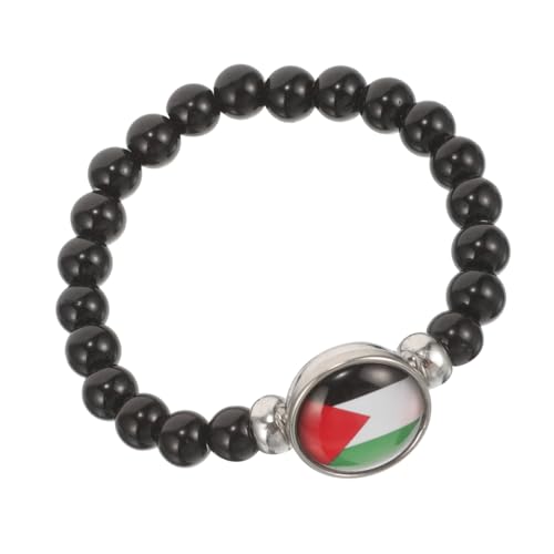 BESPORTBLE Palästina Flaggenarmband Tragbares Unisex-armband Mit Verstellbarem Gummizug Chic Perlenarmband Für Männer Und Frauen Symbol Für Unterstützung Und Liebe Zu Palästina von BESPORTBLE