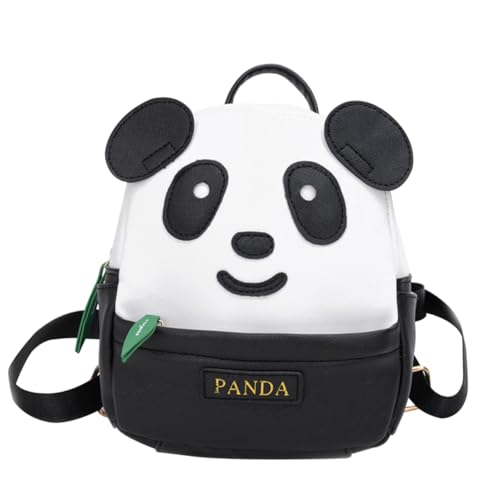 BESPORTBLE Panda-Muster Rucksack Klein Schwarz Für Jungen Mädchen Cartoon-reiserucksack Schulrucksack Mit Verstellbaren Schultergurten Aus Hochwertigem Material von BESPORTBLE
