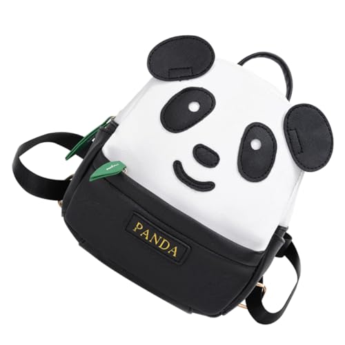 BESPORTBLE Panda Rucksack Cartoon Muster Kleiner Schulrucksack Für Jungen Und Mädchen Tragbar Atmungsaktiv Verstellbare Schultergurte Schwarz von BESPORTBLE