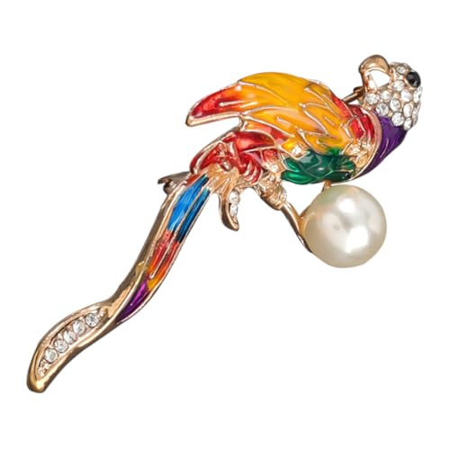 BESPORTBLE Parrot Brosche Damen Anstecknadel Tiermotiv mit Emaille und Strass Schmuck für Kleidung Party Hochzeit Modisches Accessoire für Vintage Outfits von BESPORTBLE