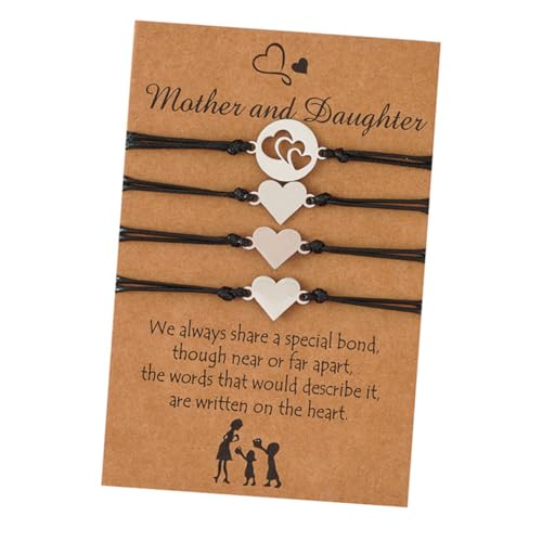 BESPORTBLE Passenden Armbändern für Mutter und Tochter Geflochtene Armbänder Schwarz Perfektes Muttertag Symbolisiert die Besondere Verbindung zwischen Müttern und Töchtern von BESPORTBLE