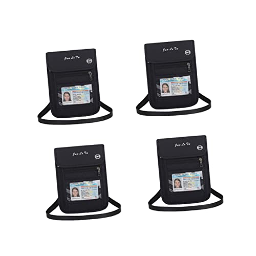 BESPORTBLE Passhalter Crossbody RFID Blockierende Tasche Für Reisepass Aufbewahrungstasche Schulterguthaben Für Männer Und Frauen Schwarz Für Reisen Und Dokumente von BESPORTBLE