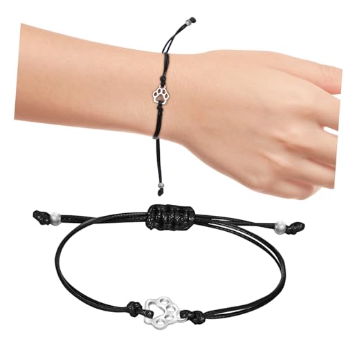 BESPORTBLE Armbandschnur Mit Pfotenanhänger Handgefertigtes Gewebtes Seilarmband Wickelarmband Für Mädchen Und Herren Freundschaftsarmband Aus Handseil Verstellbar Für Täglichen Gebrauch von BESPORTBLE