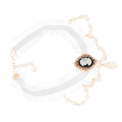 BESPORTBLE Perlen Choker Halskette für Frauen Weiße Spitzenhalskette Eleganter Brautschmuck Hochzeiten Besondere Anlässe Leicht Hautfreundlich für Look von BESPORTBLE