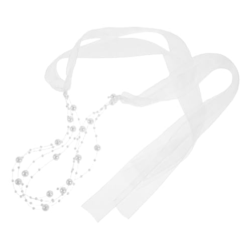 BESPORTBLE Perlen Haarband mit Spitze Mehrschichtige Halskette Hochzeitskopfschmuck für Damen Vielseitiges Accessoire für Besondere Anlässe von BESPORTBLE