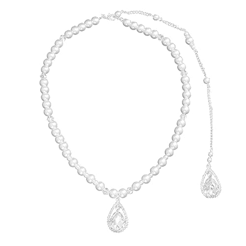 BESPORTBLE Mode Perlenkette Für Damen Lange Rückenkette Mit Quaste Hochzeitskette Hypoallergen Brautschmuck Für Besondere Anlässe von BESPORTBLE