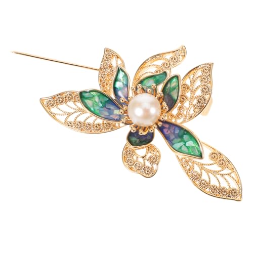 BESPORTBLE Perlen Perle Brautkleid Blume Verlobung Dekorative Bling Jacke Künstlicher Funkelnder Schmuck Metall Blumenbrosche Lotus Pin Brautjungfer Kleidung Abzeichen Revers von BESPORTBLE