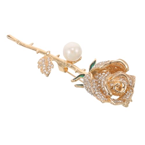 BESPORTBLE Perlenbrosche Anstecknadel Blumen Rose Accessoires Schmucknadel Hüte Brosche Abendkleid Brosche Blumennadel Kragennadel Anstecker Strass Brosche Anstecknadel Kleidung von BESPORTBLE