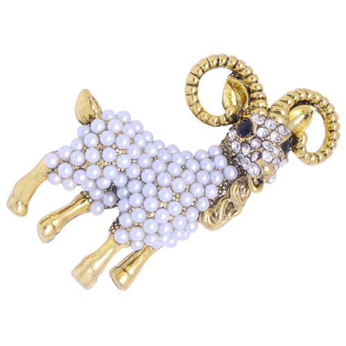 BESPORTBLE Perlenbrosche Schaf mit Strass Verzierung Handbemalt Modische Anstecknadel für Damen Geeignet für Kleidung Schal Mantel Tasche und Festliche Anlässe von BESPORTBLE