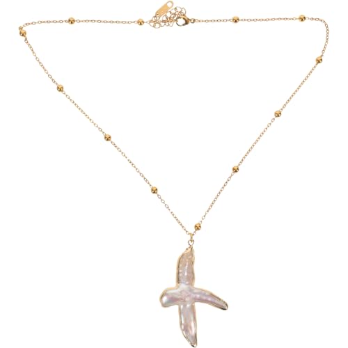 BESPORTBLE Perlenkreuz Halskette: Christliche Anhänger Halskette - Minimalistischer Barockschmuck - Für Frauen Männer Glaube Weihnachten Religiöse Taufe von BESPORTBLE