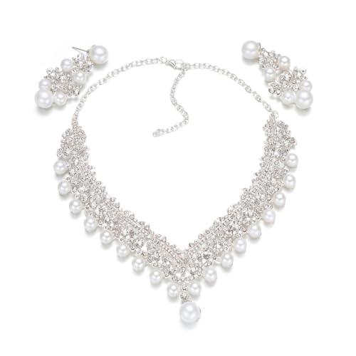 BESPORTBLE Perlenohrringe Halskette mit Zirkonia für Hochzeit und Verlobung Elegantes Schmuckset für Damen für Festliche Anlässe BESPORTBLE Perlenohrringe Halskette mit Zirkonia für Hochzeit und Verlobung Elegantes Schmuckset für Damen für Festliche Anlässe von BESPORTBLE