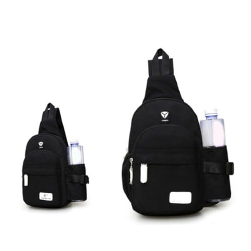 BESPORTBLE Schultertasche Brustbeutel Crossbody Tasche Aus Nylon Für Damen Herren Mit Handyhalterung Und Kopfhöreröffnung Für Reisen Sport Wandern Schwarz von BESPORTBLE