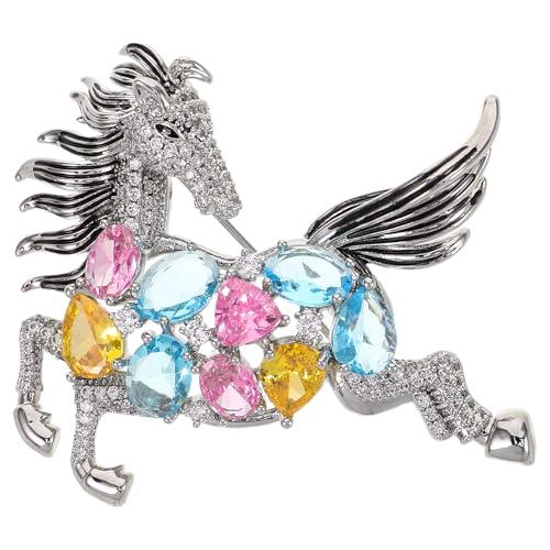 BESPORTBLE Pferdebrosche: Dekorative Pferdebrosche für Damen und Herren – elegante Anstecknadel mit Strasssteinen, Tiermotiv, Anzugschmuck für Pullover, Mäntel, Smokingschals und Kleider von BESPORTBLE