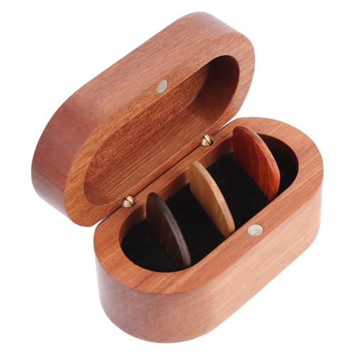 BESPORTBLE Plektrum-aufbewahrungsbox Für Gitarre Gitarren-Plektrum-etui Mit Holzmaserung Tragbarer Plektrum-Halter Organizer Für Gitarrenteile Stabile Plektrum-Box von BESPORTBLE