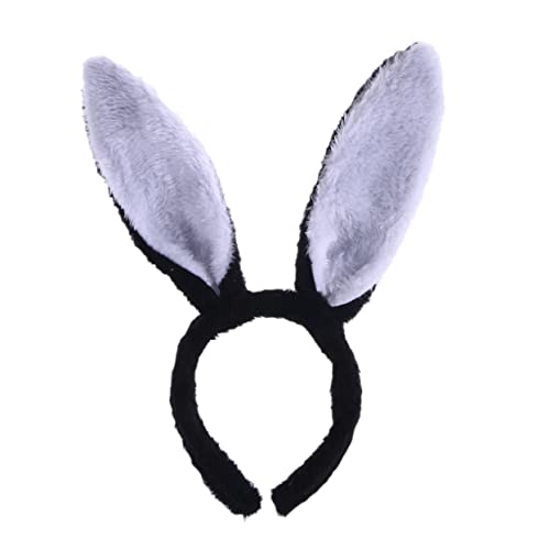 BESPORTBLE Plüsch Hasenohren Haarband Für Erwachsene Und Junge Mädchen Bequemes Stirnband Für Ostern Cosplay Und Karneval Zubehör Für Tierkostüme Und Feste Schwarz Und Weiß von BESPORTBLE